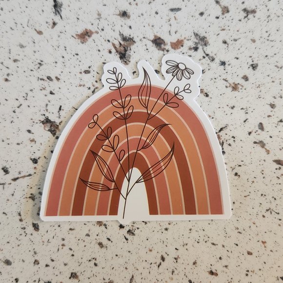 Other - 10/$10 NEW Rainbow Floral Retro Boho Sticker